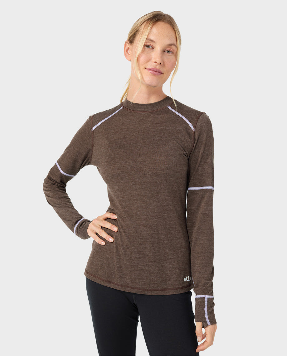 Women's Basis PeakWool Lightweight Crew LS - Image 4
