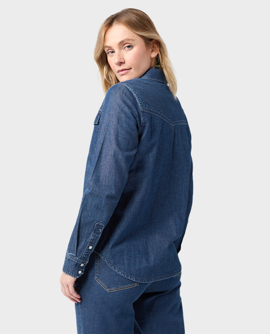 Women's Slipstone Japanese Denim Shirt - Image 5