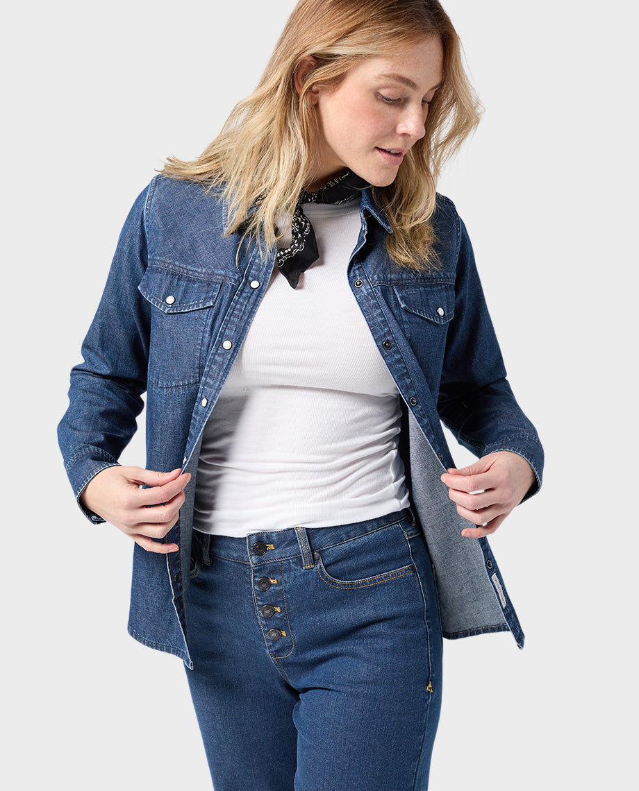Women's Slipstone Japanese Denim Shirt - Image 7