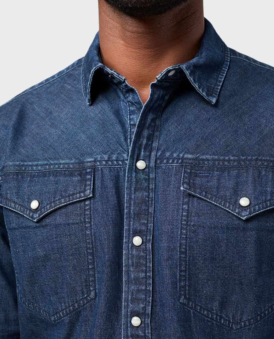 Men's Slipstone Japanese Denim Shirt - Image 7